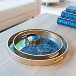 Dangerous Damask Circular Serving Tray Set in our Showroom