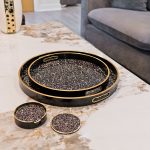 Roxy Leopard Circular Serving Tray Set in our Showroom