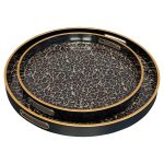Roxy Leopard Circular Serving Tray Set