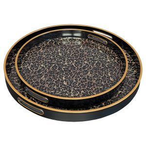 Roxy Leopard Circular Serving Tray Set