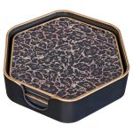 Roxy Leopard Hexagonal Coaster Set