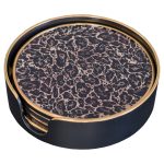 Roxy Leopard Circular Coaster Set