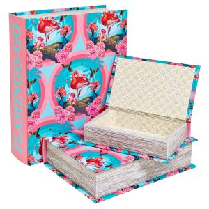 Flamingo-go Storage Book Boxes - Set of Three