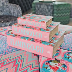 Flamingo-go Storage Book Boxes - Set of Three in our Showroom