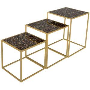 Nest of Three Tables Roxy Leopard