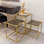 Roxy Leopard Nest of Three Tables in our Showroom