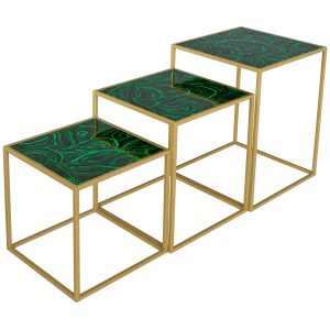 Nest of Three Tables Malachite