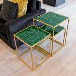 Malachite Nest of Three Tables in our Showroom