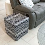 Square Tuffet - Pants on Fire Zebra in our Showroom