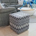 Square Tuffet - Pants on Fire Zebra on display in our Showroom