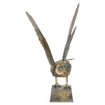 Gold Owl Iron Statue - Front