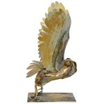 Gold Owl Iron Statue - Side