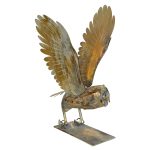 Gold Owl Iron Statue - Front Side