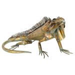 Gold Iguana Iron Sculpture