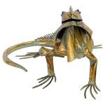 Gold Iguana Iron Sculpture - Front