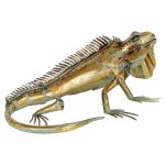 Gold Iguana Iron Sculpture - Left Side