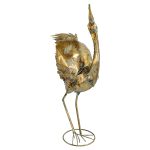 Gold Crane Iron Sculpture - Left Side