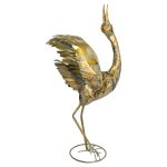 Gold Crane Iron Sculpture