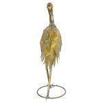 Gold Walking Crane Iron Sculpture - Back