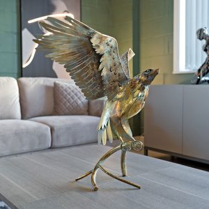Gold Eagle Iron Sculpture in our Showroom