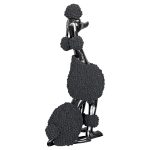 Black Pompom Poodle Statuette - Back