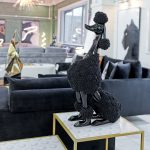 Black Pompom Poodle Statuette in our Showroom