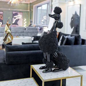 Black Pompom Poodle Statuette in our Showroom