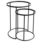 Black Serving Tray Nest of Two Tables