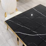 Black Ceramic 70cm Square Table Top in our Showroom Close Up
