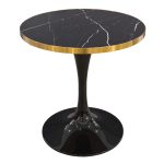 Black Ceramic 70cm Round Table Top on Table Base