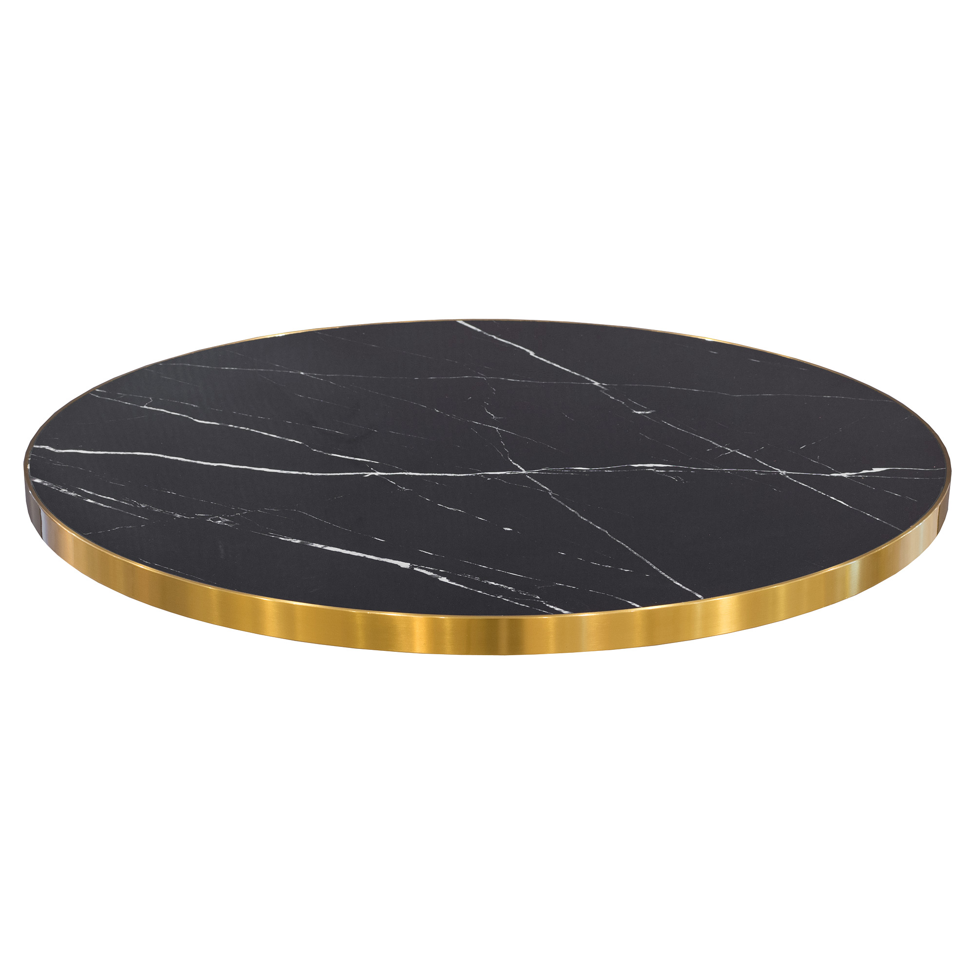 FTT76RB Black Ceramic 80cm Round Table Top with Gold Rim Black Ceramic 80cm Round Table Top with Gold Rim