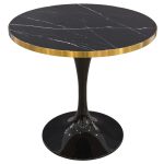 Black Ceramic 80cm Round Table Top on Table Base