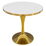 White Ceramic 80cm Round Table Top on Table Base