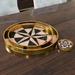 Circular Tray Set Compass Design in our Showroom