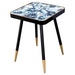 White Flower Design Side Table