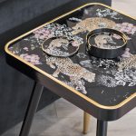 Leopard Design Side Table in our Showroom Close Up