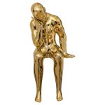 Ceramic Gold Thinking Man - Front