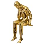Ceramic Gold Thinking Man