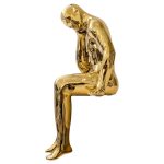 Ceramic Gold Thinking Man - Side