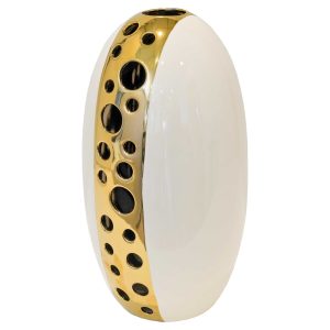 Ceramic Gold Holey Flower Vase