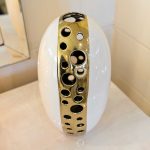 Ceramic Gold Holey Flower Vase Close Up