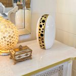 Ceramic Gold Holey Flower Vase in our Showroom