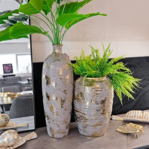 Aurous Gold Fleck Vases in our Showroom