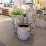 Ceramic Gold Vases in our Showroom