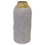 Volkano Gold and Grey Tall Pot