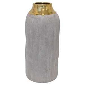 Volkano Gold and Grey Tall Pot