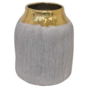 Volkano Gold and Grey Small Pot