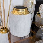 Volkano Gold and Grey Small Pot in our Showroom