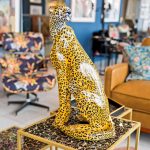 Sitting Cheetah Statue in our Showroom