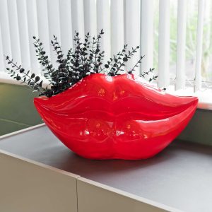 Red Lips Planter displayed in our Showroom